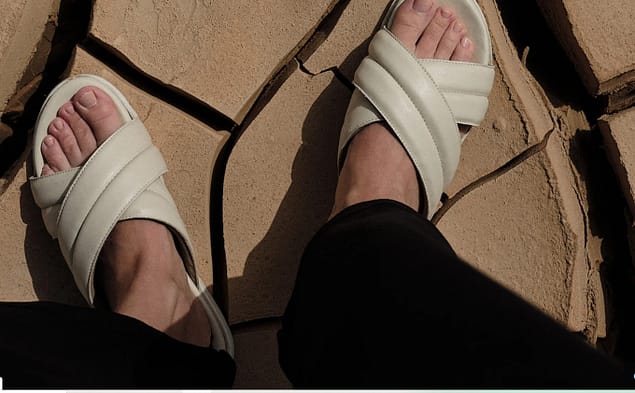 white Bhava sandals